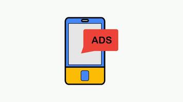 an ad on a cell phone with the word ads video