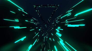Turquoise and Pink Triangle Strobe Neon Futuristic Corridor Background VJ Loop I 4K video