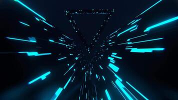 Cyan and Pink Triangle Strobe Neon Futuristic Corridor Background VJ Loop I 4K video