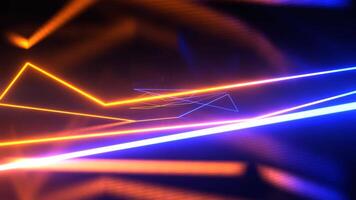 Blue and Orange Abstract Neon Corridor Background VJ Loop I 4K video