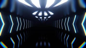 White Neon Dark Infinity Corridor Background VJ Loop I 4K video