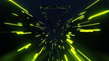 Light Green and Purple Triangle Strobe Neon Futuristic Corridor Background VJ Loop I 4K video