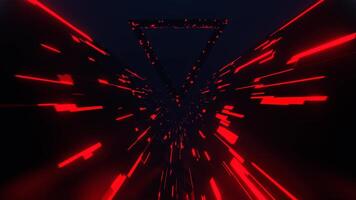 Red Orange and Blue Triangle Strobe Neon Futuristic Corridor Background VJ Loop I 4K video
