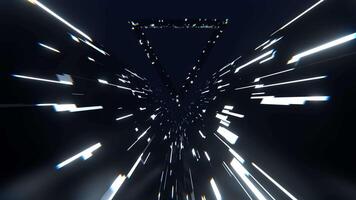 White Triangle Strobe Neon Futuristic Corridor Background VJ Loop I 4K video