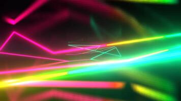 Turquoise Pink and Yellow Abstract Neon Corridor Background VJ Loop I 4K video