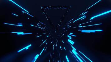 Light Blue and Red Triangle Strobe Neon Futuristic Corridor Background VJ Loop I 4K video