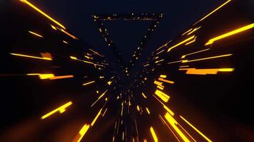 Orange and Blue Triangle Strobe Neon Futuristic Corridor Background VJ Loop I 4K video