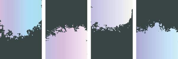 Set of light gradient colored Grunge Brochure cover template design vector