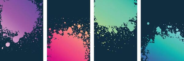 Set of abstract color themed Grunge Brochure cover template design vector