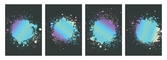 Set of abstract colored Grunge Brochure cover template design vector