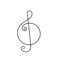 a musical note with a treble clef vector