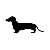 Dog silhouette isolated on white background. Dachshund silhouette 1 vector