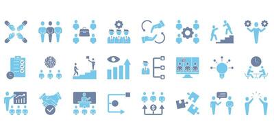 Teamwork . Set of editable stroke icons.Set of Teamwork vector