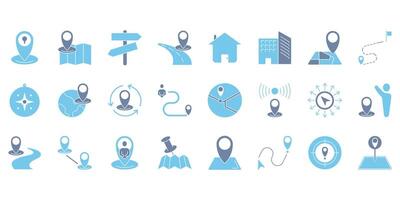 Location. Set of editable stroke icons.Set of Location vector