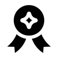 Simple Medal glyph icon. The icon can be used for websites, print templates, presentation templates, illustrations, and etc vector