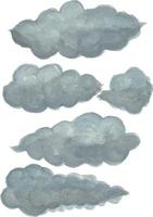 a set of four clouds in different sizes watercolor vector