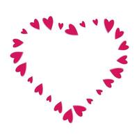 Heart shaped hearts in trendy red. St Valentines Day greeting design concept Copy space Template idea. Isolated illustration Thematic cards, posters or web promo banner, leaflets, print or tags vector