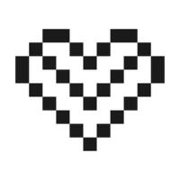 Stylized Pixel heart shape. Black Day greeting design element idea. Pixel art concept in minimalism. Isolated illustration Thematic cards, poster or web promo banner, leaflets, print materials vector