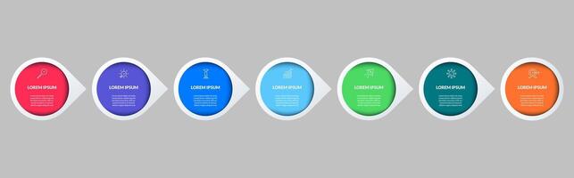 Infographic design business template with icons and 7 seven options or steps vector
