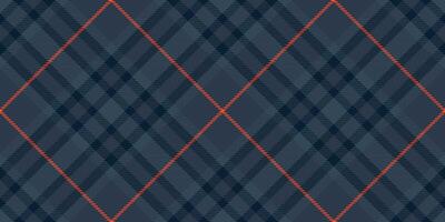 Yard textile texture tartan, illustration seamless plaid pattern. Complexity check background fabric in dark and cyan colors. vector