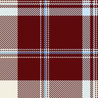 Rough texture background tartan, regular fabric check textile. Single seamless pattern plaid in red and white colors. vector