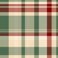 Elegant cream, green, and red plaid pattern. Perfect for textile design, website backgrounds, or festive projects. Subtle color palette adds sophistication. Highresolution image ideal for print. vector