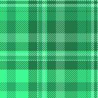 Design pattern seamless plaid, vibrant textile check. Woven tartan texture background fabric in green color. vector