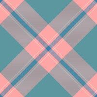 Industrial textile tartan , cross check fabric pattern. Famous texture plaid seamless background in cyan and red colors. vector