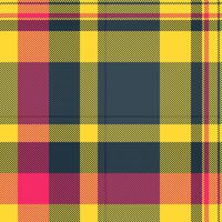 Industrial seamless textile background, grungy fabric texture . Painting check tartan pattern plaid in yellow and cyan colors. vector