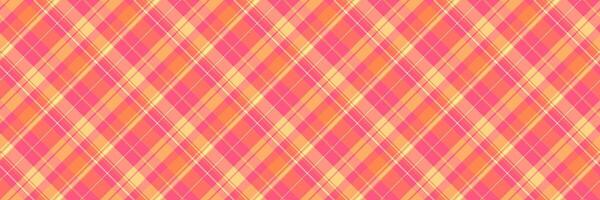 Weave textile background, multicolored tartan pattern seamless. Installing fabric check texture plaid in red and orange colors. vector