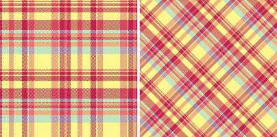 Plaid background of seamless fabric textile with a pattern check texture tartan. Set in rainbow colors for oilcloth tablecloth designs. vector