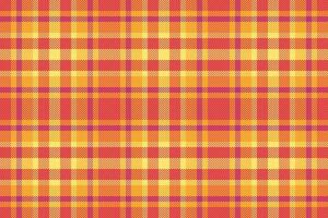 Spring pattern check texture, image tartan fabric. Fade textile plaid seamless background in red and amber colors. vector