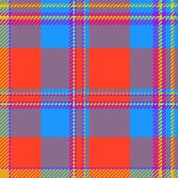 Man texture fabric tartan, occupation background pattern. Living room plaid check textile seamless in red and cyan colors. vector