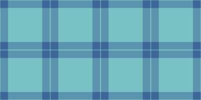 Romance texture check seamless, lined plaid tartan fabric. Trendy pattern textile background in cyan and blue colors. vector