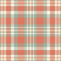 Stylish coral, peach, and sage green plaid pattern. Perfect for textile design, fashion, home decor, or website backgrounds. Seamless repeat texture offers versatility for various creative projects. vector