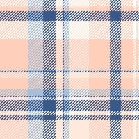 Stylish pastel plaid pattern in peach, blue, and white. Perfect for textile designs, website backgrounds, or scrapbooking projects. A versatile and modern design with a soft color palette. vector