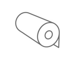 Simple line art illustration of a roll of paper, perfect for websites, apps, or presentations needing a clean, minimalist design. Versatile and easily adaptable to various color schemes. vector