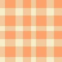 Daisy texture fabric tartan, day seamless plaid pattern. Primary background check textile in orange and light colors. vector