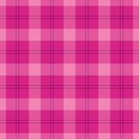 Checkered textile tartan, robe seamless plaid check. Fade fabric background pattern texture in pink and magenta colors. vector