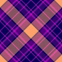 Vibrant abstract plaid pattern in bold purple, orange, and navy. Ideal for textile design, fashion, website backgrounds, or any project needing a modern, geometric feel. vector