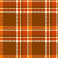 Vibrant autumnal plaid pattern in warm orange and brown hues. Perfect for fall-themed designs, textiles, websites, or packaging. The striking diagonal stripes add visual interest and texture. vector