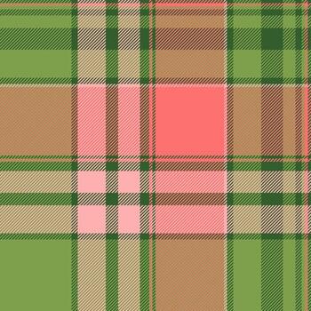 elegante coral, verde, y beige tartán modelo. Perfecto para textil diseños, moda, sitios web, y antecedentes. sus vibrante aún sutil colores crear un versátil imagen para varios aplicaciones vector