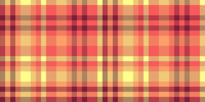 American fabric background textile, color texture plaid pattern. Suit tartan seamless check in red and orange colors. vector