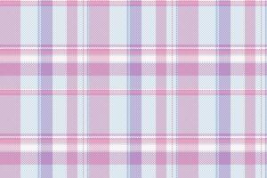 Domestic seamless plaid texture, customize tartan check fabric. Ornamental textile pattern background in light and lavender blush colors. vector
