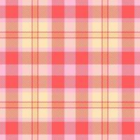 Post background fabric , bandanna seamless pattern check. Give textile plaid tartan texture in red and moccasin colors. vector