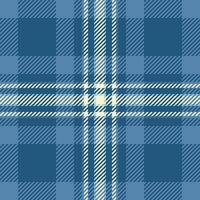 School textile seamless background, nostalgic pattern texture. Yard tartan fabric check plaid in cyan and light colors. vector