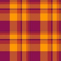 Vibrant orange and purple plaid pattern. Perfect for fall designs, textiles, apparel, or website backgrounds. Bold, geometric design adds a touch of autumnal style to any project. vector