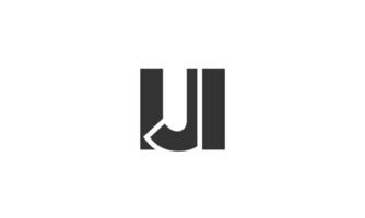IJI logo design template with strong and modern bold text. Initial based logotype featuring simple and minimal typography. Trendy company identity. vector
