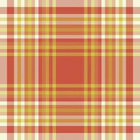 Lovely pattern textile check, intricate seamless texture tartan. Robe fabric background plaid in red and beige colors. vector