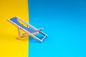 Beach chair fabric lounge chair outdoor active recreation copy space backgroun photo